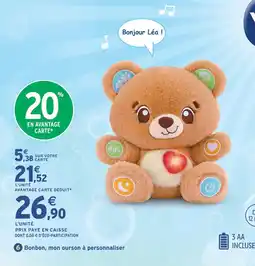 Intermarché Hyper Vtech baby bonbon, mon ourson à personnaliser offre