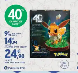 Intermarché Hyper Pokemon puzzle 4d evoli offre