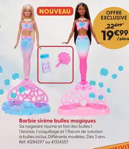 La Grande Récré Barbie barbie sirène bulles magiques offre
