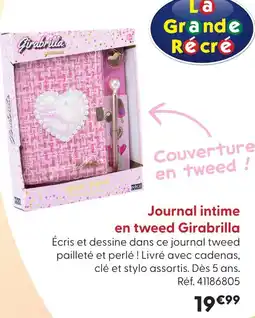 La Grande Récré La grande récré journal intime en tweed girabrilla offre