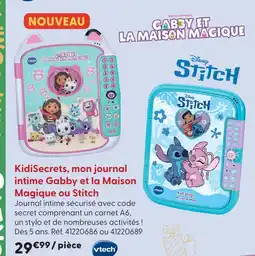 La Grande Récré Vtech kidisecrets, mon journal intime gabby et la maison magique ou stitch offre