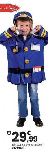 JouéClub Melissa & doug déguisement policier et accessoires offre