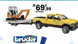 JouéClub Bruder ram power 2500 rental service avec mini pelle et remorque offre