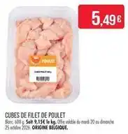 Match Cubes de filet de poulet offre