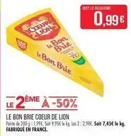 Match Coeur de lion - le bon brie coeur de lion offre