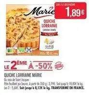 Match Marie - quiche lorraine offre