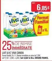 Match Candia - lait u.h.t viva offre