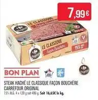 Match Carrefour - steak haché le classique façon bouchère offre