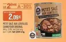 Match Carrefour - petit salé aux lentilles offre