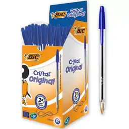 Bureau Vallée Bic - cristal - 50 stylos à bille - 1 mm - pointe moyenne offre
