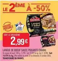 Match Charal - langue de boeuf sauce piquante offre