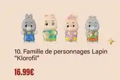 Monoprix Klorofil - famille de personnages lapin offre