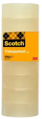 Bureau Vallée Scotch - ruban transparent 508 19 mm x 33 m, 8 rouleaux/paquet offre