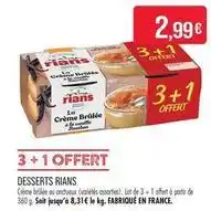 Match Rians - desserts offre