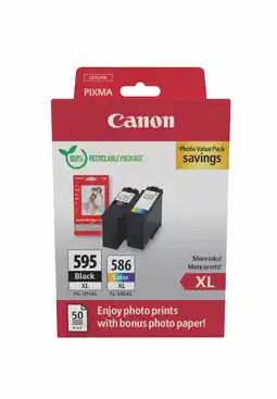 Bureau Vallée Canon - pg-595xl/cl-586xl - pack de 2 - noir,cyan, magenta, jaune - cartouche d'encre originale offre