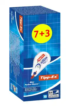 Bureau Vallée Tipp-ex - ruban correcteur mini pocket mouse 7+3 - 6 m x 5 mm offre