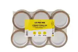 Bureau Vallée Les prix mini - 6 adhésifs d’emballage - havane - 50 mm x 50 m offre