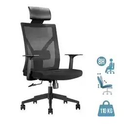 Bureau Vallée Fauteuil de bureau olma - accoudoirs fixes - appuie- tête - noir offre
