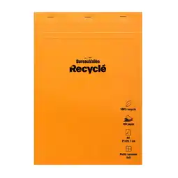 Bureau Vallée Bureau vallée recyclé - bloc agrafé orange recyclé a4 80 feuillets petits carreaux 5x5 80 g/m² offre