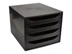 Bureau Vallée Exacompta - ecobox - module de classement 4 tiroirs - noir offre