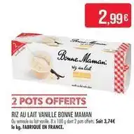 Match Bonne maman - riz au lait vanille offre