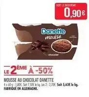 Match Danette - mousse au chocolat offre