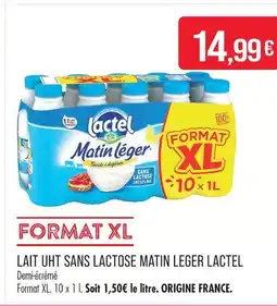 Match Lactel lait uht sans lactose matin leger offre