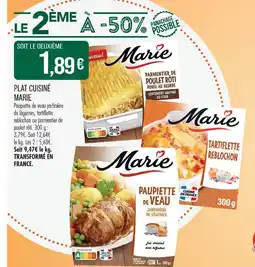 Match Marie plat cuisiné paupiette de veau jardinière de légumes offre