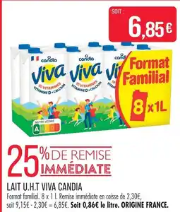 Match Viva candia lait u.h.t viva offre