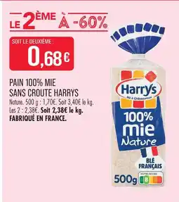 Match Harrys pain 100% mie sans croûte offre