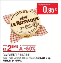 Match Le rustique camembert offre