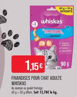 Match Whiskas friandises pour chat adulte temptations saumon offre