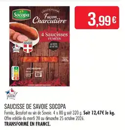 Match Socopa saucisse de savoie offre