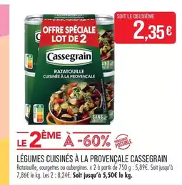 Match Cassegrain légumes cuisinés à la provençale offre