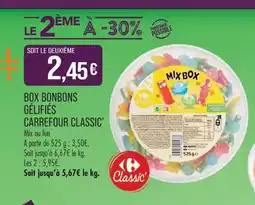 Match Carrefour classic’ box bonbons gélifiés mix offre