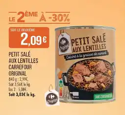 Match Carrefour original petit salé aux lentilles offre