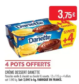 Match Danette crème dessert pangachés vanille & chocolat & noisette offre