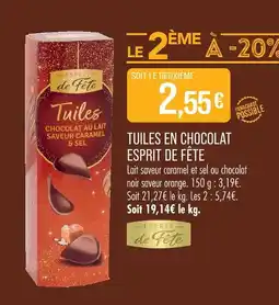 Match Esprit de fête tuiles en chocolat offre