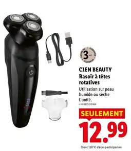 Lidl CIEN BEAUTY Rasoir à têtes rotatives offre