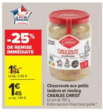 Carrefour Market Choucroute Aux Petits offre
