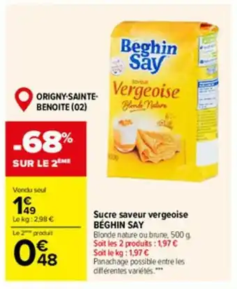 Carrefour Market Sucre Saveur Vergeoise offre