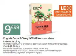 Jardiland INVIVO Corne & Sang offre