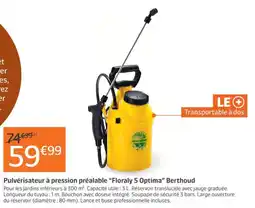 Jardiland Berthoud Pulvérisateur à pression préalable "Floral 5 Optima" offre