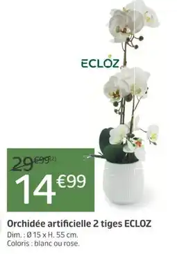Jardiland Ecloz orchidée artificielle 2 tiges offre