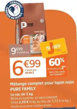 Jardiland PURE FAMILY Mélange complet pour lapin nain offre