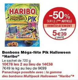 Monoprix Haribo Bonbons Méga-fête Pik Halloween offre