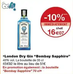 Monoprix Bombay Sapphire London Dry Gin offre