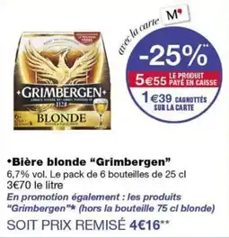 Monoprix Grimbergen Bière blonde offre