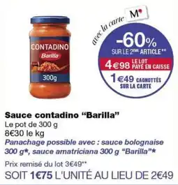 Monoprix Barilla Sauce contadino offre