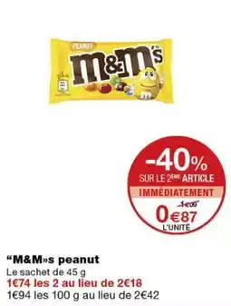Monoprix M&M's peanut offre